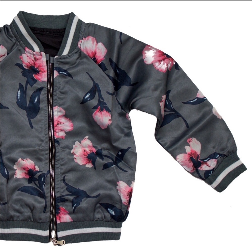 •Floral Print Bomber Jacket, 18-24 months - Picture 3 of 3